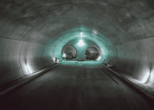 Junction main tunnel-connecting tunnel at the Tulfes-Pfons construction site